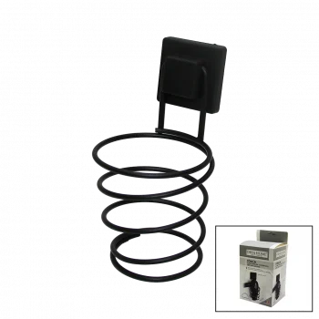 Siyah - Metal Fönlük Fön Makine Askısı Kare Macun Yapışkanlı10x11x15cm