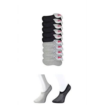 Siyah ve Gri Kadın Görünmez Çorap 9 çift