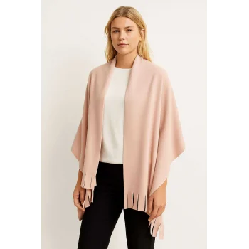 Softiva Polar Omuz Şalı 70x180 cm Unisex Kışlık Şal Pudra