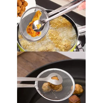 Süzgeçli Kızartma Ve Haşlama Maşası 29cm