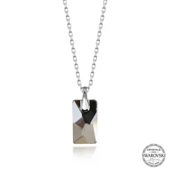 Luz&Pos Swarovski Crystal Taşlı Baget Gümüş Kadın Kolye