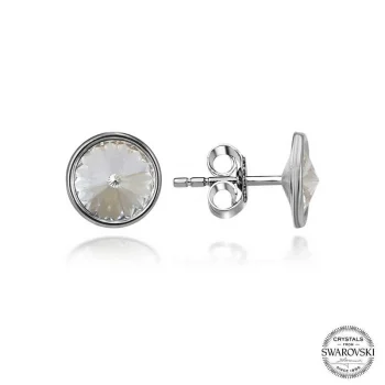 Luz&Pos Swarovski Crystal Taşlı Gümüş Çivili Kadın Küpe