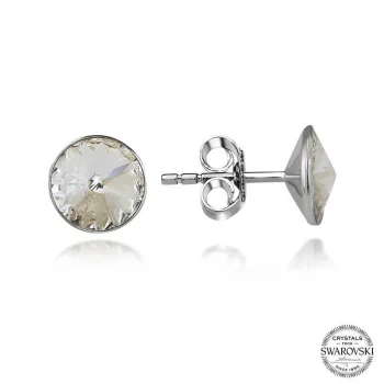 Luz&Pos Swarovski Crystal Taşlı Gümüş Çivili Kadın Küpe