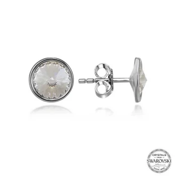 Luz&Pos Swarovski Crystal Taşlı Gümüş Çivili Kadın Küpe