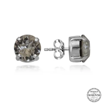 Luz&Pos Swarovski Crystal Taşlı Gümüş Çivili Kadın Küpe