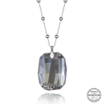 Luz&Pos Swarovski Crystal Taşlı Top Zincir Baget Gümüş Kadın Kolye