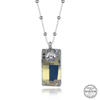 Luz&Pos Swarovski Crystal Taşlı Top Zincir Baget Gümüş Kadın Kolye