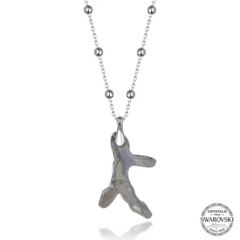 Luz&Pos Swarovski Crystal Taşlı Top Zincir Mercan Gümüş Kadın Kolye