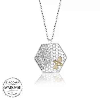 Luz&Pos Swarovski Taşlı Gümüş Arı Bayan Kolye
