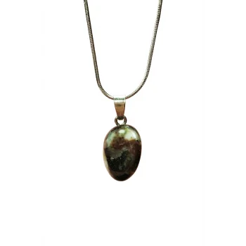 Turmalin Doğal Taşı Zincirli El Yapımı Kolye Uç: 2 cm Zincir: 20 cm Kutulu