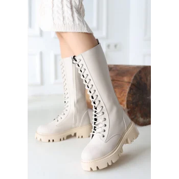 Uliza Bej Cilt Bağcıklı Çizme