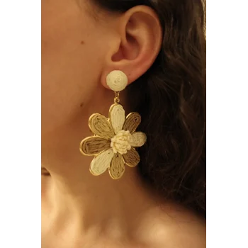 Shyla Bijuteri Hasır Çiçek Küpe