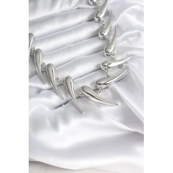 Vıp Seri Özel Model Gümüş Renk Kadın Kolye