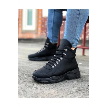 Wagoon WG07 Kömür Renk Uzun Bağcıklı  Bot