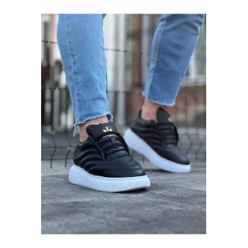 Wagoon WG094 Siyah Cilt Erkek Casual Ayakkabı
