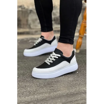 Wagoon WG162 Beyaz Siyah Ortopedik Taban Erkek Casual Ayakkabı