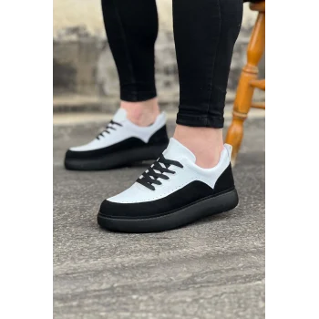 Wagoon WG162 Kömür Beyaz Ortopedik Taban Erkek Casual Ayakkabı