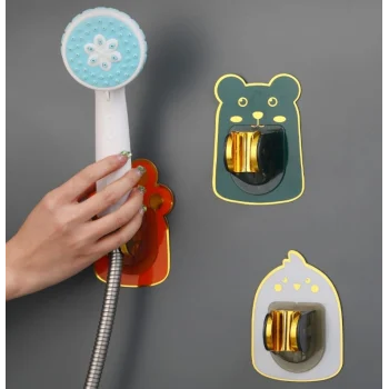 Yapışkanlı Hayvan Figürlü Hareketli Duş Başlığı Tutucu
