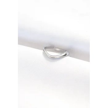 Yassı Silver Renk Ayarlanabilir Yüzük