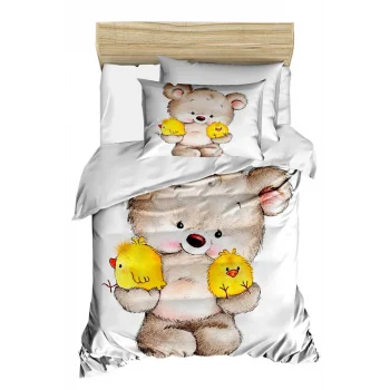 Yenidoğan Kız / Erkek Unisex Bebek Nevresim Takımı &#37;100 Pamuklu Civciv