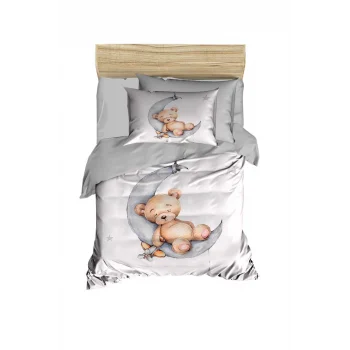 Yenidoğan Kız / Erkek Unisex Bebek Nevresim Takımı &#37;100 Pamuklu Uykucu Ayıcık