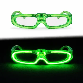 Yeşil Led Işıklı Parti Gözlüğü 3 Modlu – Glow & Gece Eğlence Gözlüğü
