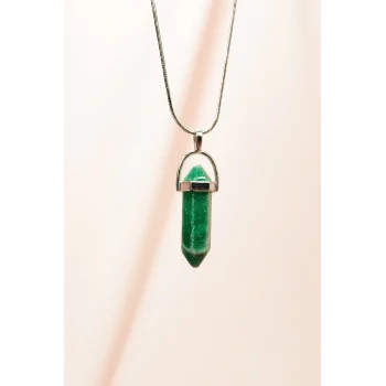 Yeşim Doğal Taşı Zincirli El Yapımı Tasarımlı Kolye Uç: 3,5 cm Zincir: 20 cm Kutulu