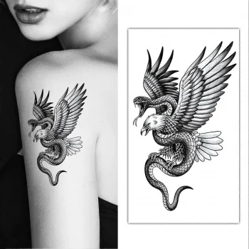 Yılanlı Kartal Geçici Dövme Şablonu