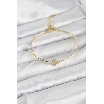Yonca Model Gold Renk Kadın Bileklik