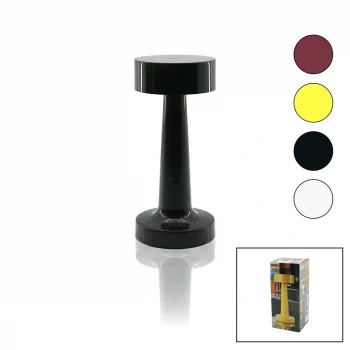 Yuvarlak - Plastik Mantar Masa Lambası Donmantik - Renkli Type-c Şarjlı 3 Fonksiyonlu 3w - 24led - Av-332