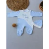 Luz&Pos 0-3 3-6 Ay Lucky Baby Nakışlı Es Çizgi Boy Şapkalı Erkek Bebek Tulumu Mavi