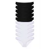 10 adet Eko Set Likralı Kadın Slip Külot Siyah Beyaz
