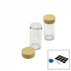 12 Pcs Takım Yuvarlak Cam Baharatlık - Tuzluk Bambu Kapaklı