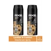 2 Adet Axe Erkek Sprey Deodorant Leather & Cookies 48 Saat Etkileyeci Koku 150 ml