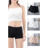 2 Adet Kadın Dikişsiz Görünmez İz Yapmaz Mini Şort Boxer Beyaz