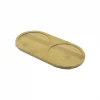 2 Bölmeli   Oval  Ahşap Bambu Yağdanık Altlık  12x24x0.8cm