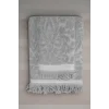 2 Parça Jakarlı Banyo Havlu Takımı %100 Pamuklu 90x150 Cm Arden Gri