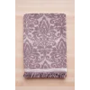 2 Parça Jakarlı Banyo Havlu Takımı %100 Pamuklu 90x150 Cm Arden Mor