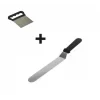 2li Set Hamur Şekillendirici Eğik Pasta Spatulası Ve Metal Hamur Kesici Kazıyıcı Spatula