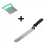 2li Set Hamur Şekillendirici Eğik Pasta Spatulası Ve Metal Hamur Kesici Kazıyıcı Spatula