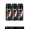 3 Adet Axe Africa Erkek Deodorant Sprey 150 ml