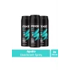 3 Adet Axe Erkek Sprey Deodorant Apollo 48 Saat Etkileyici Koku Vücut Spreyi 150 ml