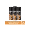 3 Adet Axe Erkek Sprey Deodorant Leather & Cookies 48 Saat Etkileyeci Koku 150 ml