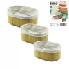 3 Boy  Oval  Bambu Kenar Organizer Sepet Ahşap Altlık - Bezli  13x22-16x26-20x30cm