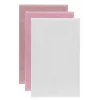 3 lü Düz Renk El Yüz Havlu Seti &#37;100 Pamuklu 50x90 Cm Gül-Pembe-Beyaz