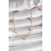 316L Çelik Gold Renk Beyaz Baby Boy Yonca Model Kadın Bileklik