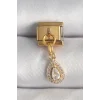 316L Çelik Gold Renk Sallantı Damla Zirkon Taşlı Nomination Charm