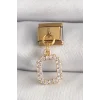 316L Çelik Gold Renk Sallantı Kare Zirkon Taşlı Nomination Charm