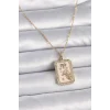 316L Çelik Gold Renk Zincir Koç Burcu Zirkon Taşlı Kadın Kolye