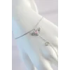 316L Çelik Gümüş Renk Pembe Zirkon Taşlı Kanatlı Kalp Model Şahmeran